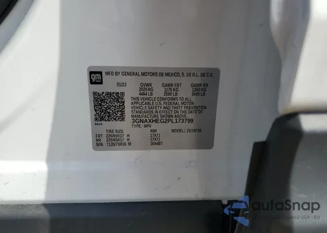 2023 Chevrolet Equinox Ls из США, поврежденный, VIN 3GNAXHEG2PL173799